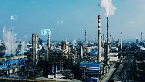 Modern plant and communication network concept. IoT (Internet of Things). IND Stock Footage 128503030
