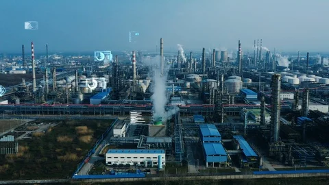 Modern plant and communication network concept. IoT (Internet of Things). IND Stock Footage 128503535