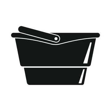 Modern plastic bucket black simple icon Stock Illustration