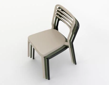 Modern Plastic Chair Stack Stock Illustration