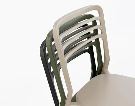Modern Plastic Chair Stack Stock Illustration