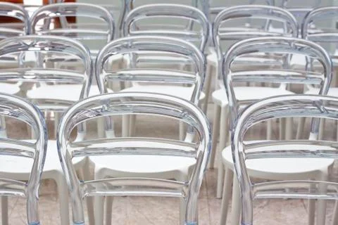 Modern plastic chairs Stock Photos