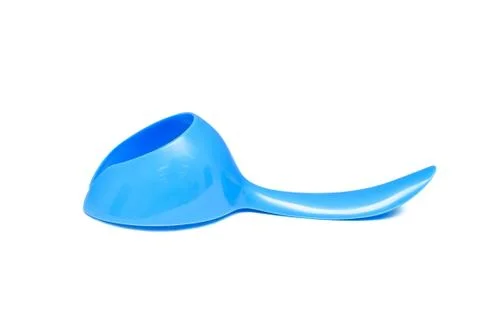 Modern plastic egg spoon isolated Stock Photos