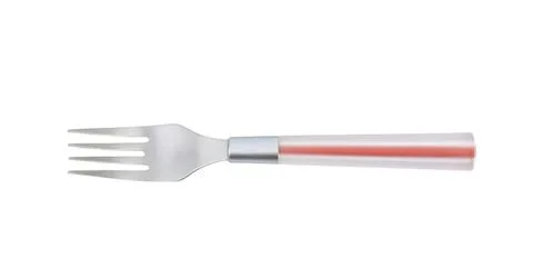 Modern plastic fork with red and clear handle Stock Photos