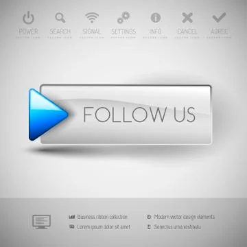 Modern plastic vector button. Illustrazione stock