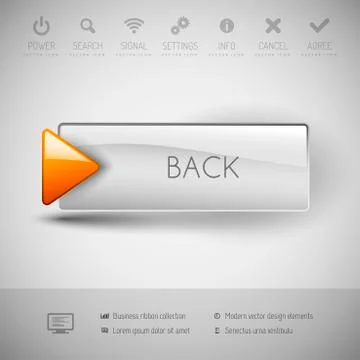 Modern plastic vector button. Illustrazione stock