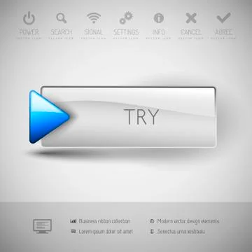 Modern plastic vector button. Illustrazione stock