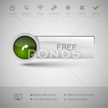 Modern plastic vector button. Illustrazione stock