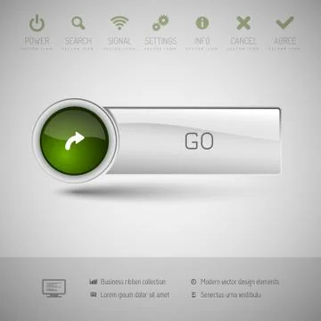 Modern plastic vector button. Stock Illustration