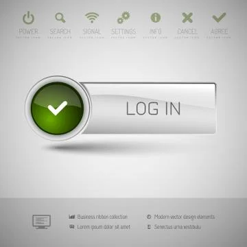 Modern plastic vector button. Stock Illustration