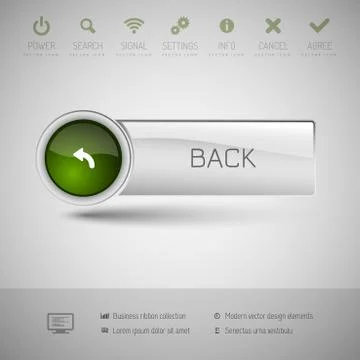 Modern plastic vector button. Illustrazione stock