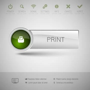 Modern plastic vector button. Stock Illustration