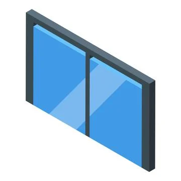 Modern plastic window installing showing blue sky outside Stock Illustration