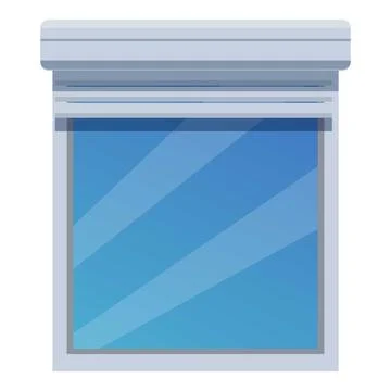 Modern plastic window with rolling shutter protecting from sunlight Ilustración de archivo