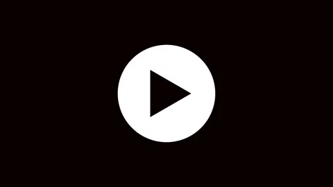 Modern Play Button Design On Dark Background Stock Footage 331897907