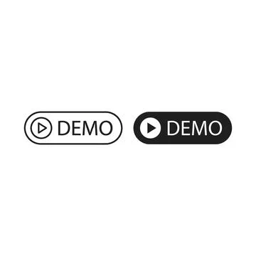 Modern Play Button Designs Showing Demo Text for Video Presentation and Med.. Stock Illustration