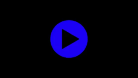 Modern Play Button Icon With Gradient Blue Circle Design Stock Footage 331897910