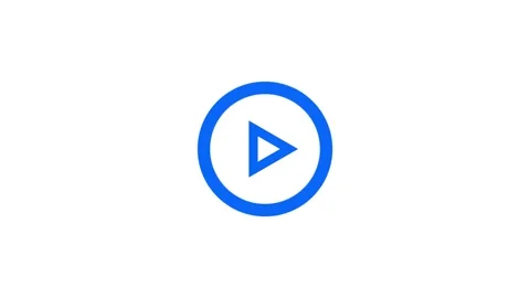 Modern Play Button Icon With Gradient Blue Circle Design Stock Footage 331897916