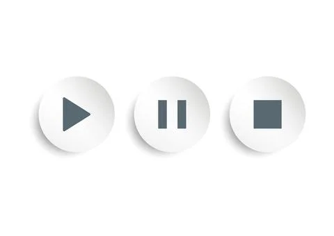 Modern play, stop and pause button icon vector illustration Stock Illustration