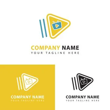 Modern Play tv logo Stock Illustration