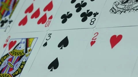 Modern playing cards for gambling on the table in the casino Stock-Footage 89545198