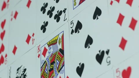 Modern playing cards for gambling on the table Stock Footage 89545227