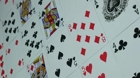 Modern playing cards on the table Stock Footage 89545299
