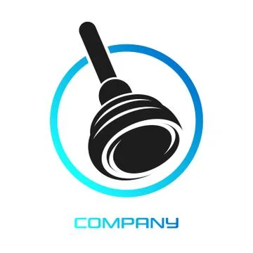 Modern plunger logo Stock Illustration