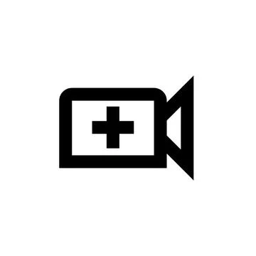 Modern plus sign icon inside a camera viewfinder frame for media editing tools Stock Illustration