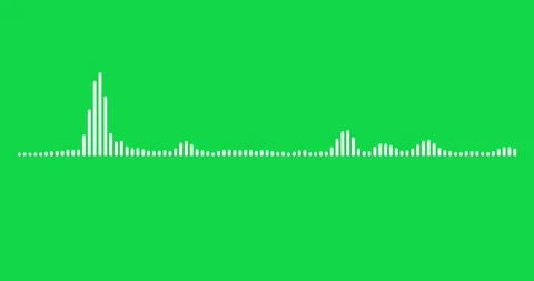 Modern podcast audio visualization with glowing white waveform spectrum and anim Stock Footage 337518685