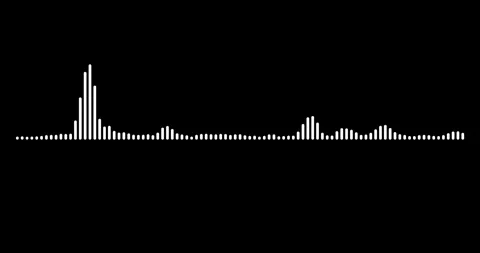 Modern podcast audio visualization with glowing white waveform spectrum and anim Stock Footage 337518687