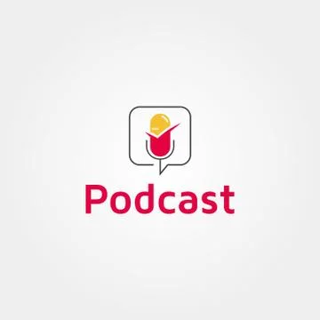 Modern Podcast vector logo design template Stock Illustration