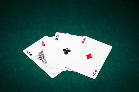 Modern poker cards composition Stock Photos