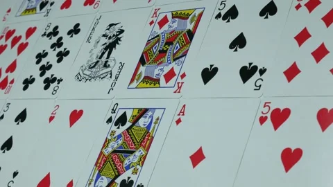Modern poker cards on the table Stock Footage 89545377