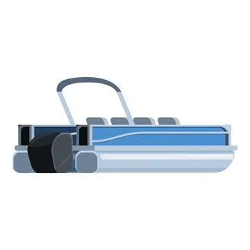 Modern pontoon boat for having fun on the lake Stock Illustration