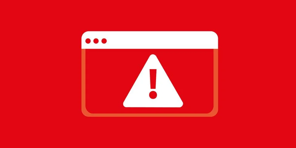 Modern pop up alert with flat design on red background. 库存插图
