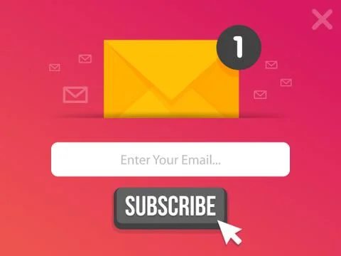 Modern pop-up subscribe form for your website and blog. Vector illustration t Illustrazione stock
