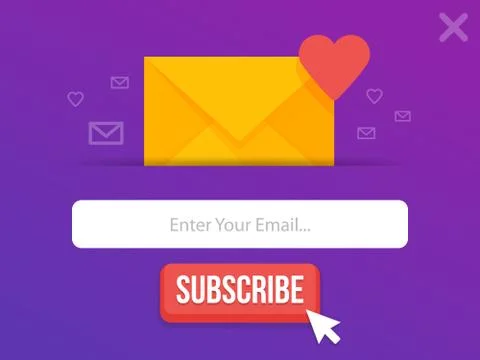Modern pop-up subscribe form for your website and blog. Vector illustration t 库存插图