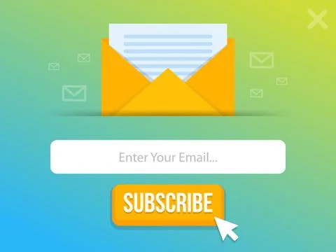 Modern pop-up subscribe form for your website and blog. Vector illustration t Stockillustratie