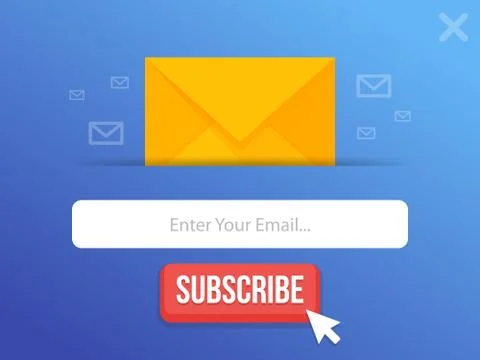 Modern pop-up subscribe form for your website and blog. Vector illustration t 스톡 일러스트