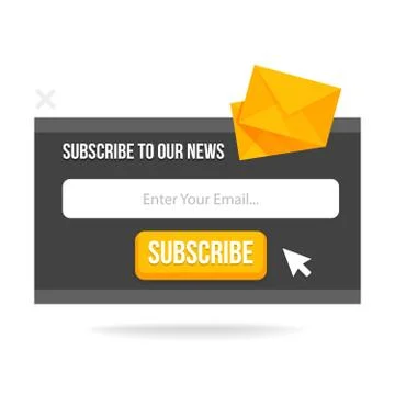 Modern pop-up subscribe form for your website and blog. Vector illustration t 스톡 일러스트