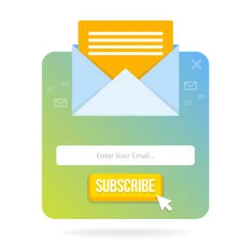 Modern pop-up subscribe form for your website and blog. Vector illustration t Stock Illustration
