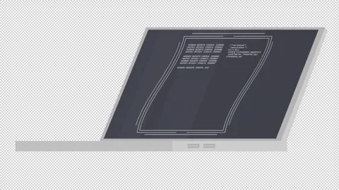 Modern portable computer. Laptop animation. Cartoon Stock Footage 318508174