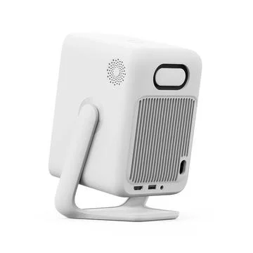Modern portable projector back view isolated white background 스톡 사진