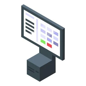 Modern pos terminal processing payment isometric view Illustrazione stock