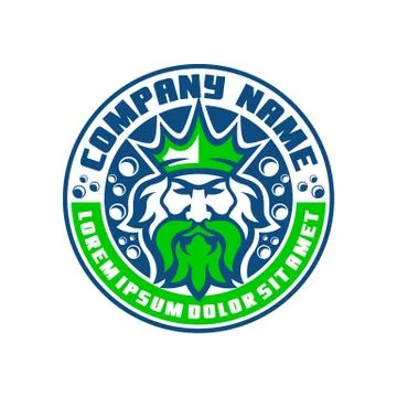 Modern Poseidon Logo Emblem king logo.Vector illustration. Stock Illustration