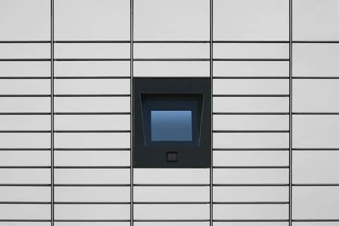 Modern postal machine for parcels and letters Stock Photos