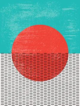 Modern Poster Art. Abstract Wall Art. Digital Interior Decoration Art with Gr Stock Illustration