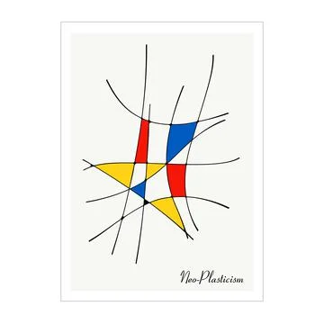 Modern Poster, Artwork inspired postmodern in the style of Neoplasticism Stock Illustration