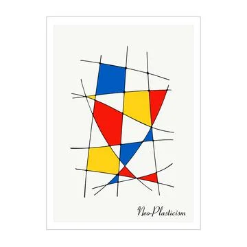 Modern Poster, Artwork inspired postmodern in the style of Neoplasticism Stock Illustration
